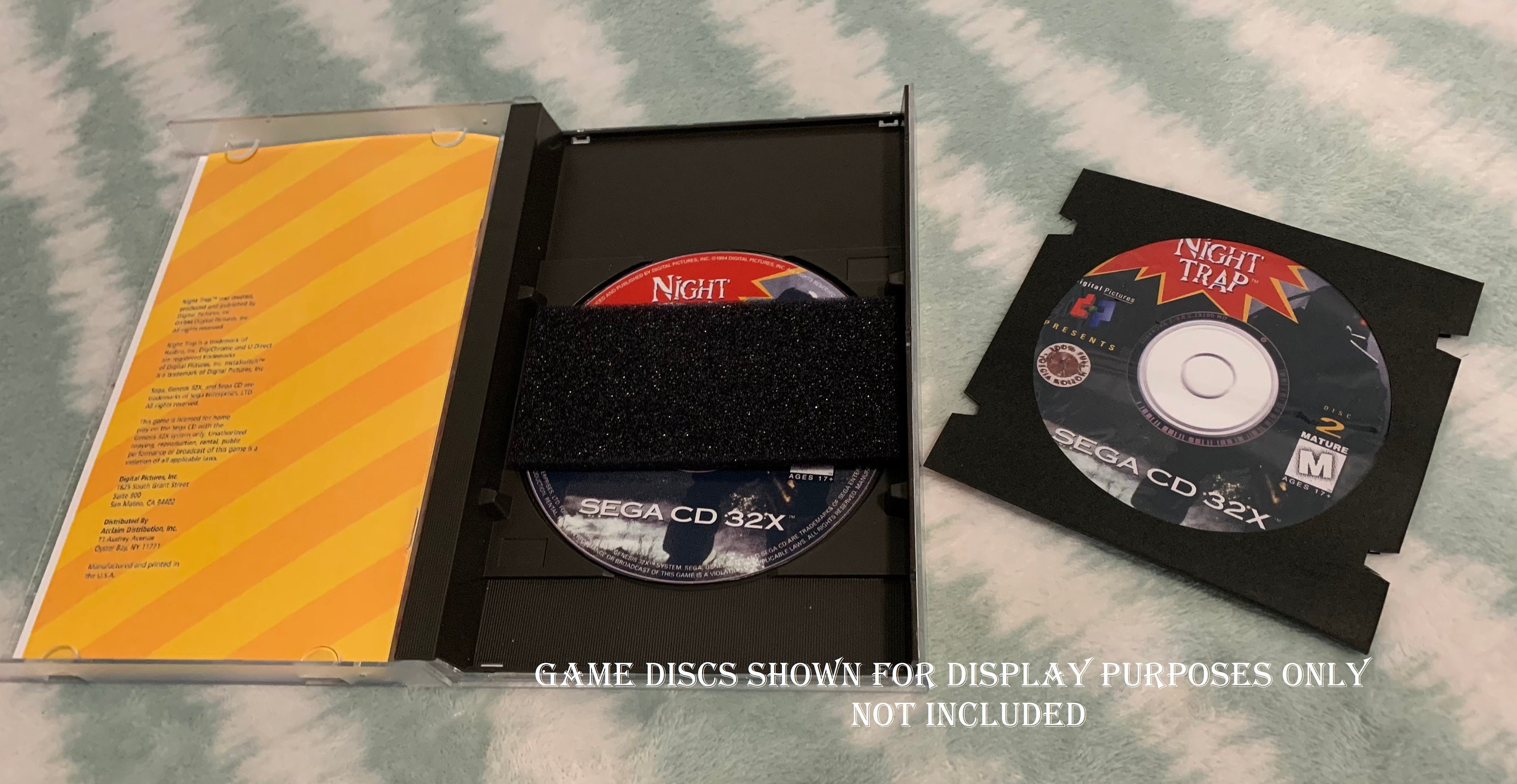 Night Trap Sega CD 32X, Custom Case W/inserts, Foam & Sleeve READ