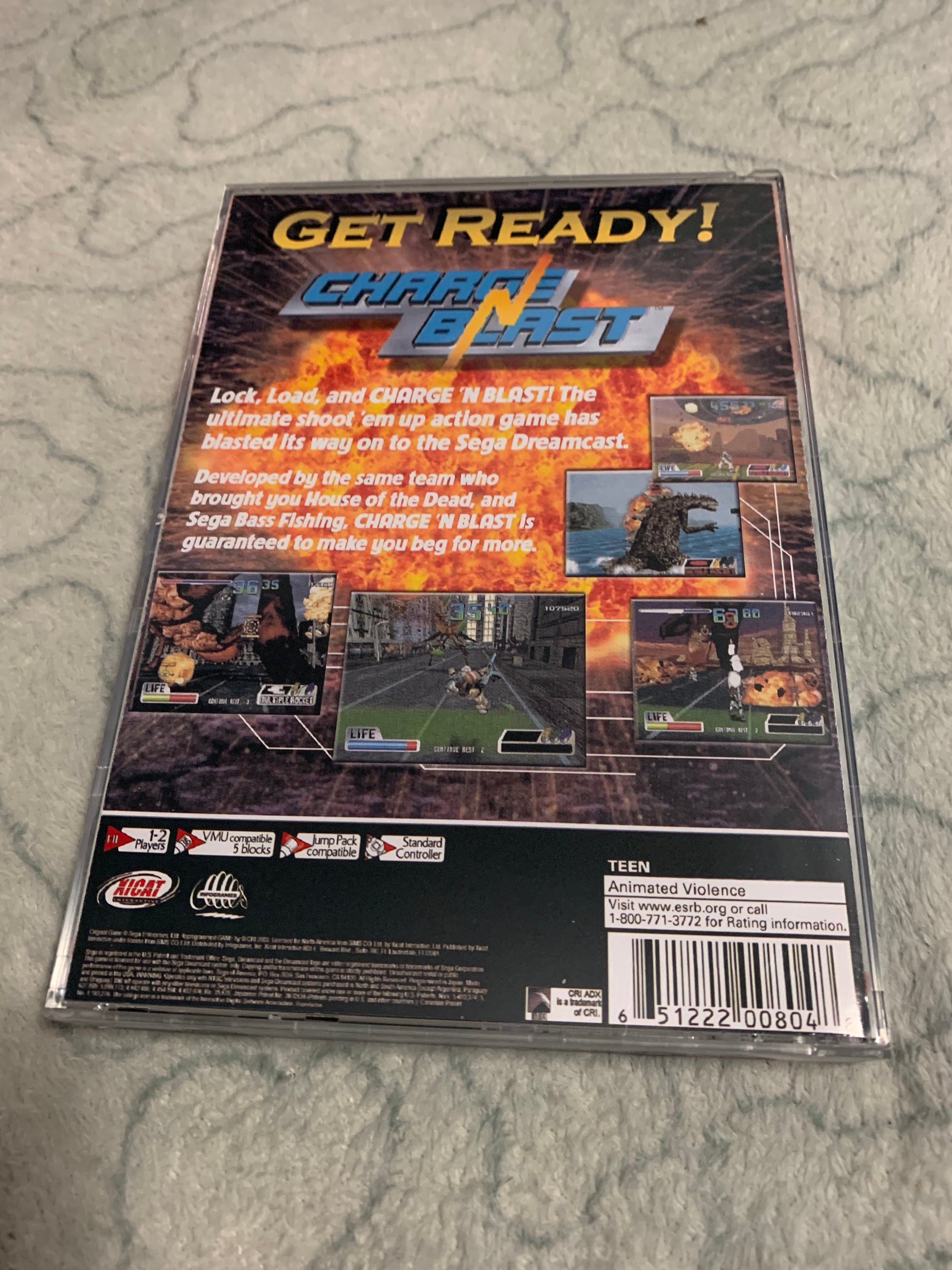 Charge-n-blast, Sega Dreamcast, Custom Long Box Case W
