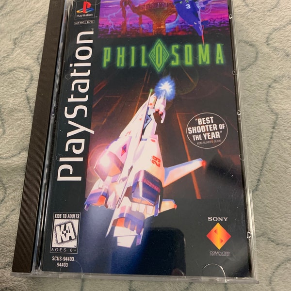 Philosoma, PlayStation 1 long box, custom case/artwork/foam READ Description!