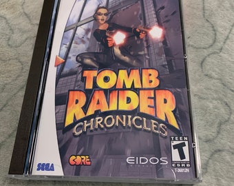 Tomb Raider Chronicles, Sega Dreamcast, custom long box case w/inserts & foam READ Description!