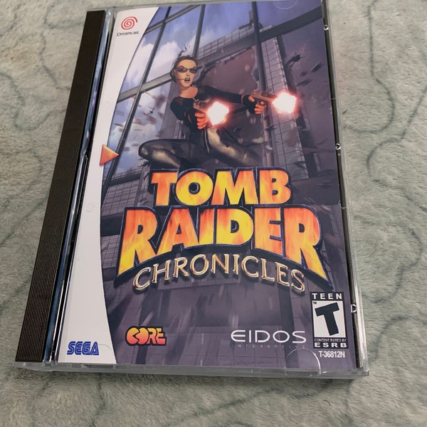 Tomb Raider Chronicles, Sega Dreamcast, custom long box case w/inserts & foam READ Description!