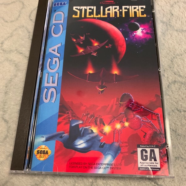 Stellar-Fire, Sega CD, custom case w/inserts & foam READ Description!