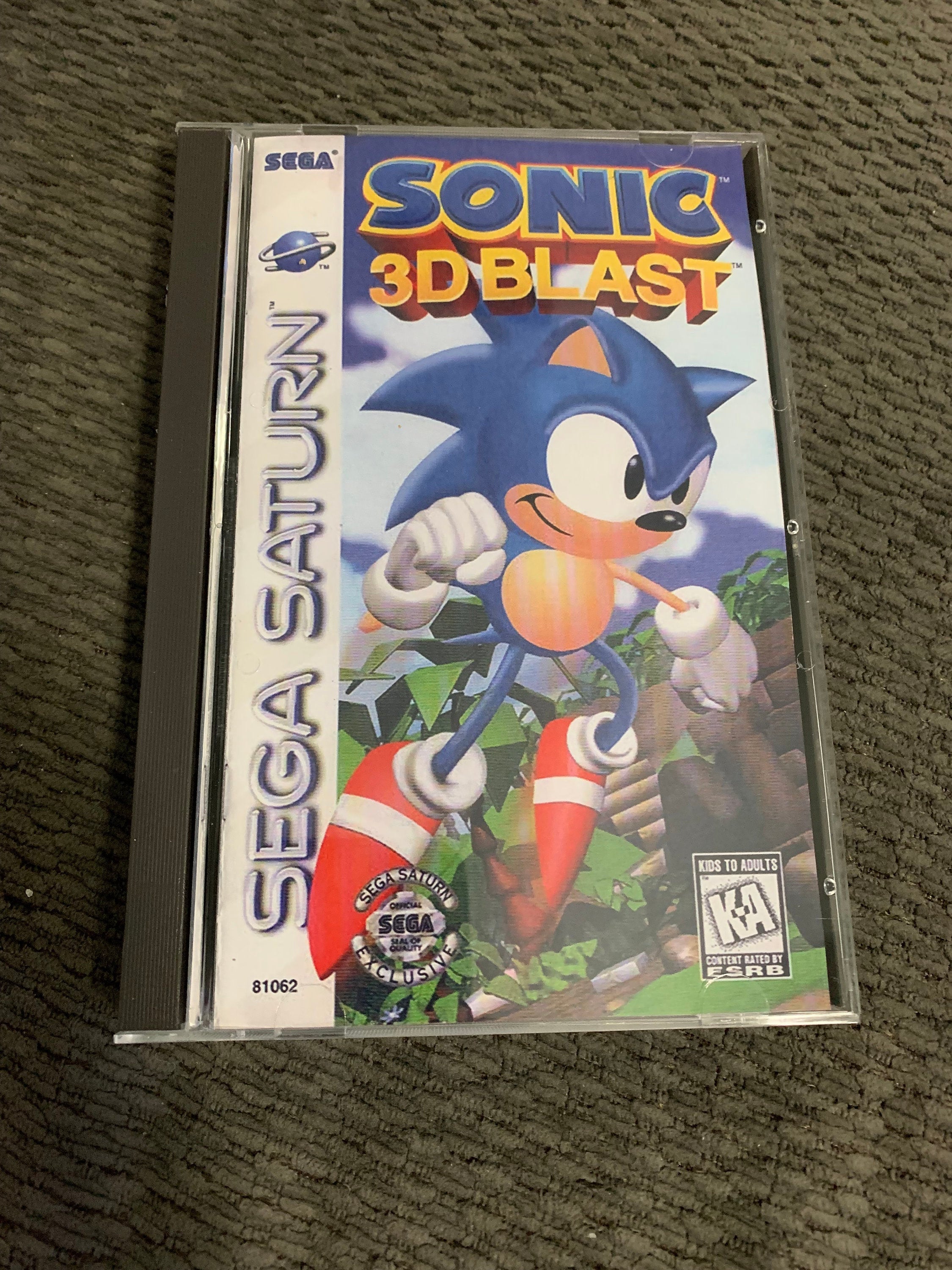 Sonic 3D Blast, Sega Saturn, custom case w/inserts & foam READ Description!