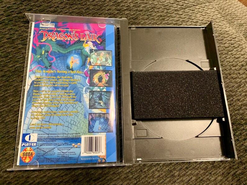 Dragon's Lair, Sega CD, custom case w/inserts & foam READ Description image 5