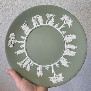 Vintage Sage Green Wedgwood Plate – Jasperware Collector’s Piece