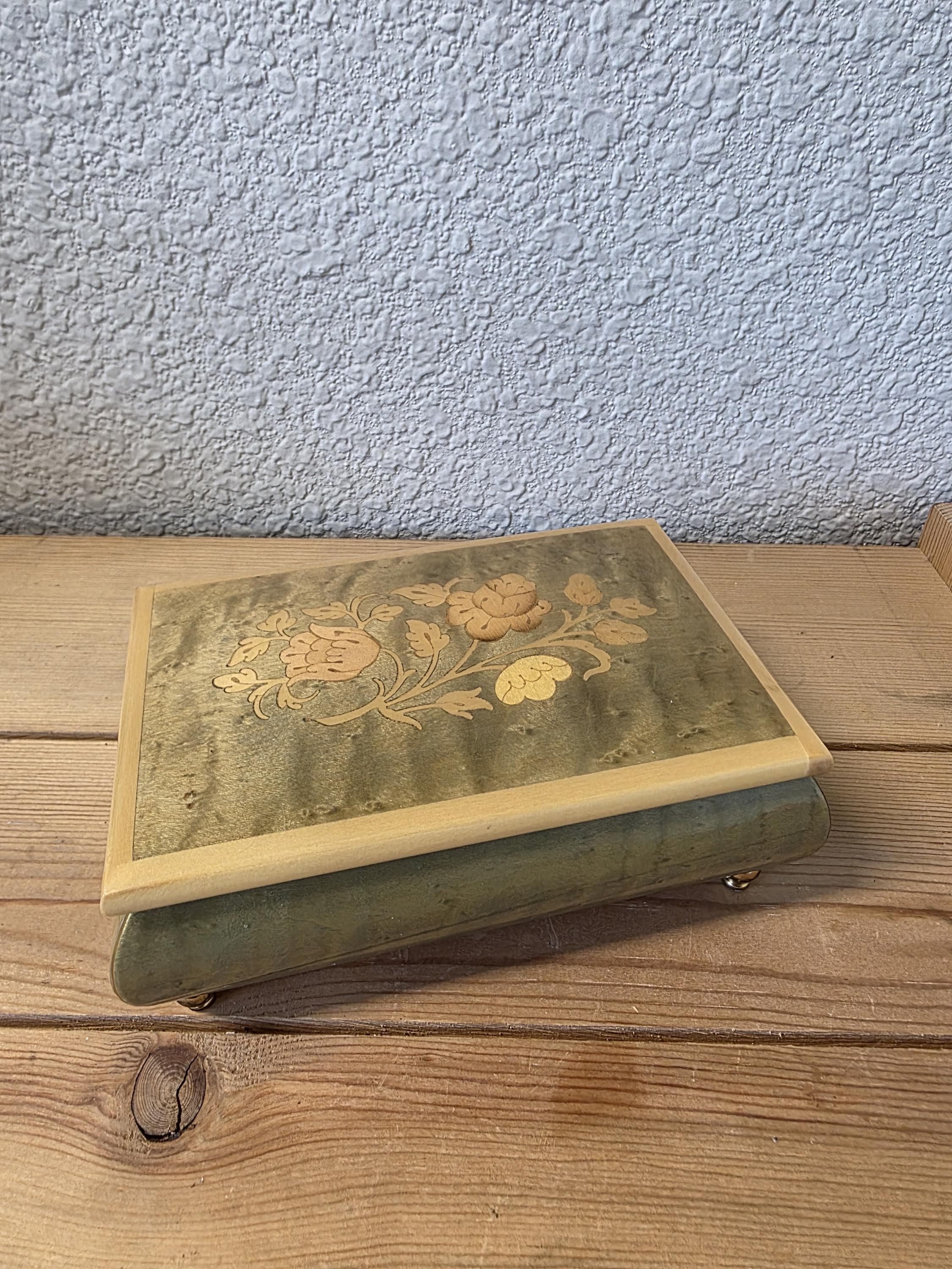 REUGE メカニカルミュージックボックス 花のインレイ Reuge Music Box - Etsy