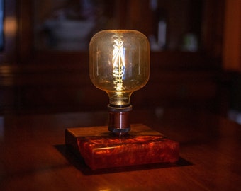 Resin lamp, table lamp, wooden lamp