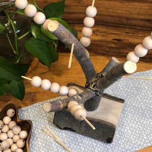 Wooden Beading Tree - Educational Toy -  Preschool and Kindergarten - Reggio Emilia, Montessori, Waldorf, Nature Based Learning
