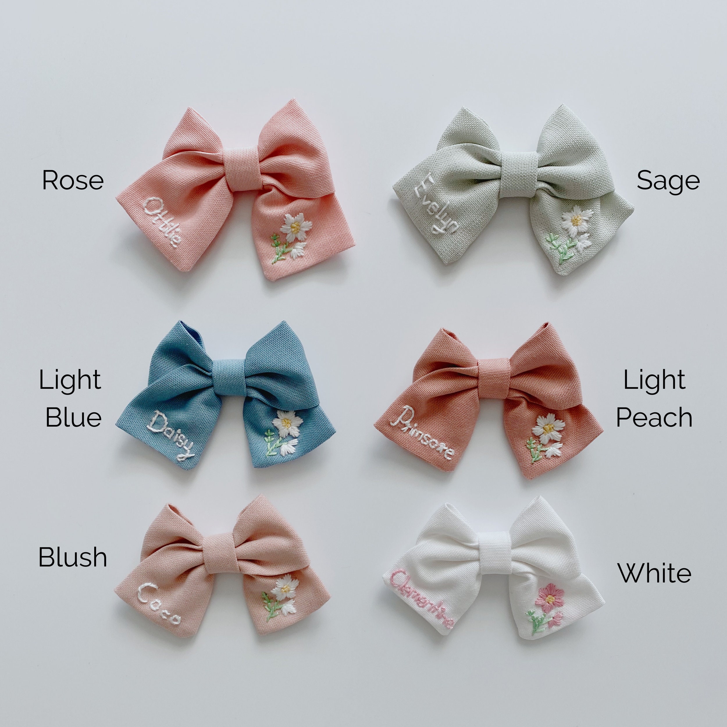 🎁Buy 2 FREE SHIPPING🎁|Personalized Hair Bow for Girls, Name Embroidered Hair Clip, Baby Hair Clips, Toddler Bows with Name