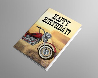 Carte D Anniversaire De Moto Etsy Canada