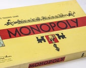 Vintage Monopoly Board Game - Wooden Pieces - 100 Complete 1954 Rare