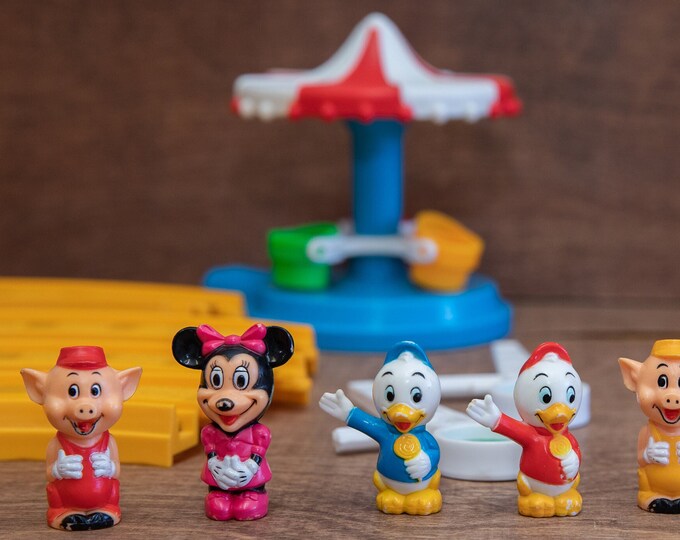 Vintage Disney Toys, Disneyland Toy Train Set, Playmates Train Playset