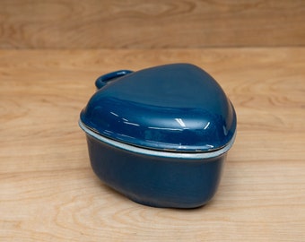 Vintage Ovenproof Cookwell Cast Iron Roaster With Lid Blue