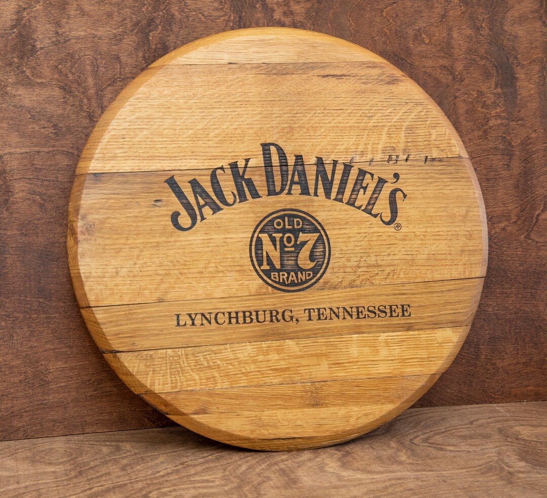 Authentic Jack Daniels Whiskey Barrel Head Top Lid End Oak Etsy