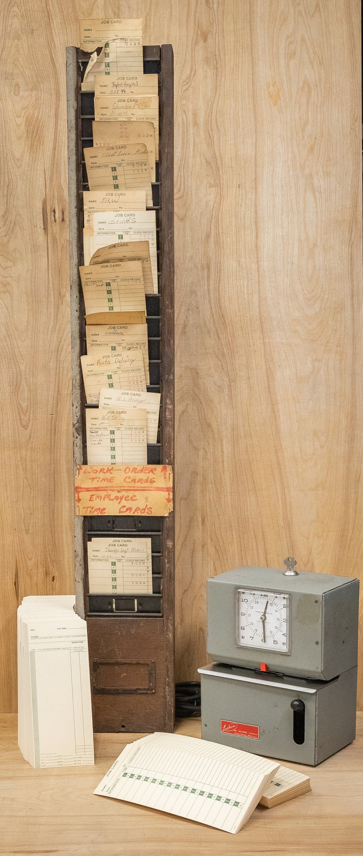 Vintage Time Cards for Manual Punch Clock Old Job Time Card Etsy