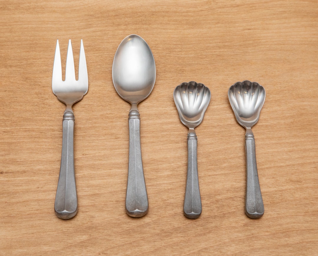 Set of 4 Antique Pewter Gorham Flatware Date Code Appears Late 1800s