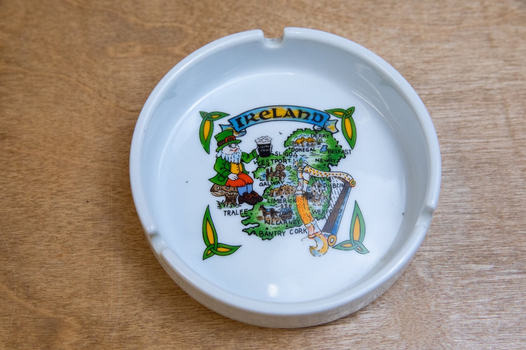 Vintage Souvenir Ashtray Small Ceramic Trinket Dish Old Etsy