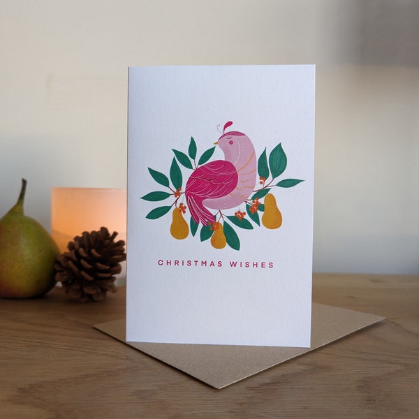 Cute Christmas Card | Partridge in a Pear Tree | Eco Conscious |