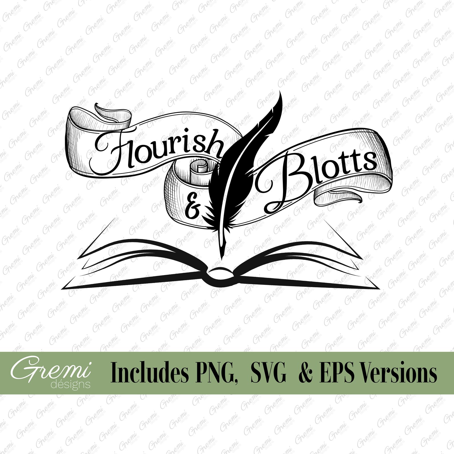Flourish and Blotts SVG PNG Graphics for Laser Cricut 3D | Etsy