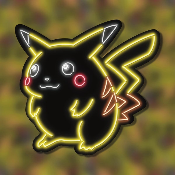 Pegatinas originales de Pikachu / Pokémon de neón