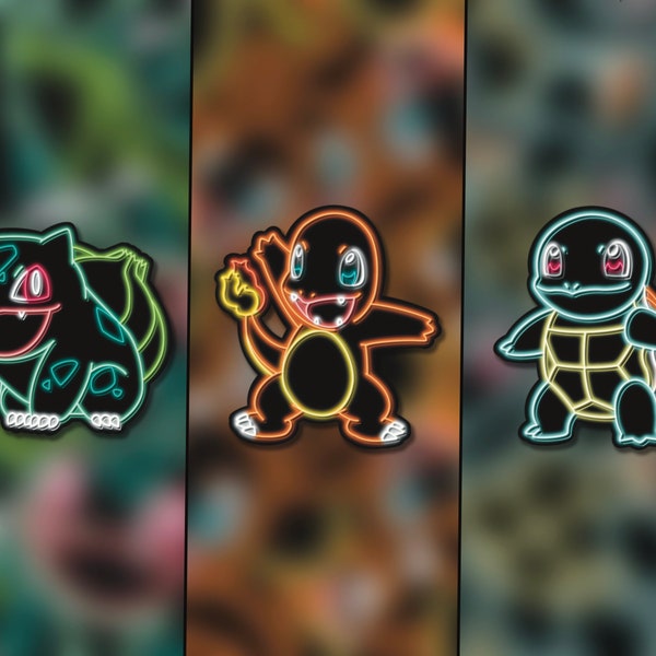 Neon Gen 1 Kanto Starter Pack | Pokemon Stickers