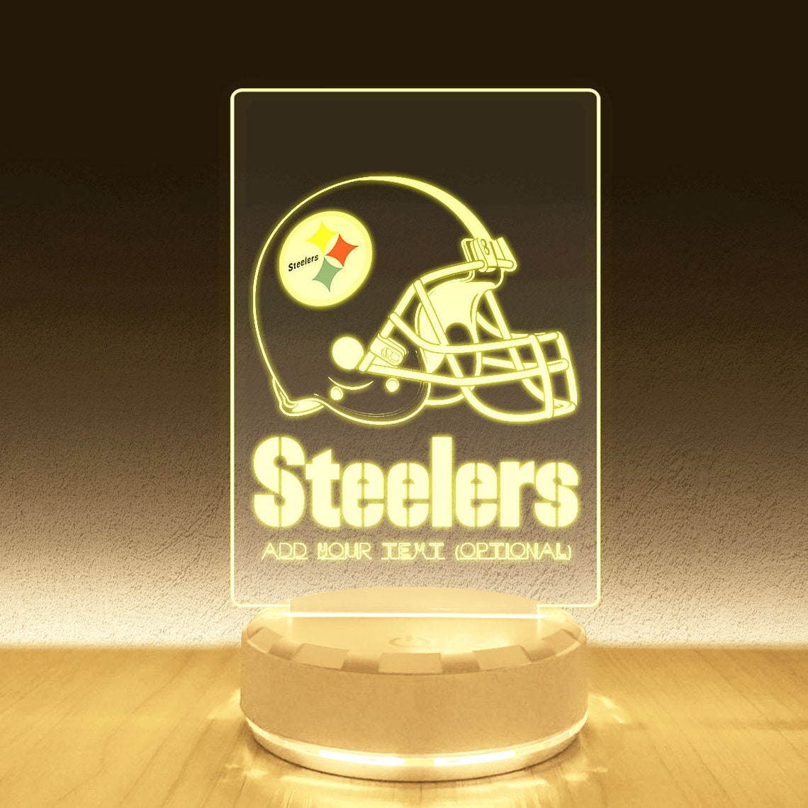 Pittsburgh Steelers Helmet Logo LED Desk Lamp Brightness