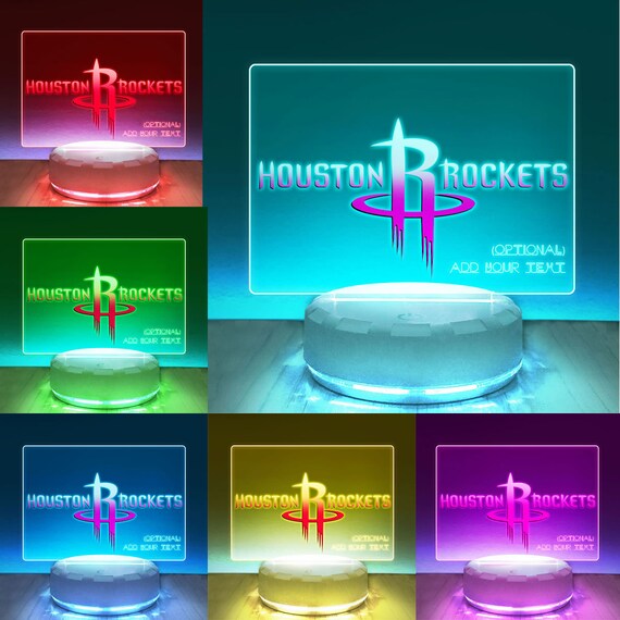 Houston Rockets 3D LED Night Light Touch Table DeskLamp Brithday Gifts 