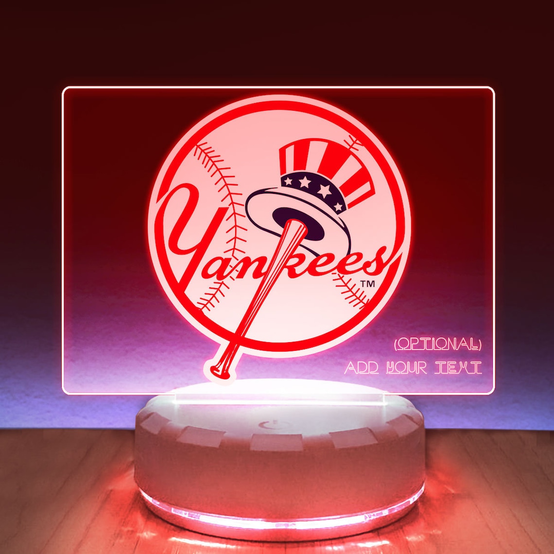 New York Yankees Logo LED Desk Lamp Room Decor Brightness Etsy
