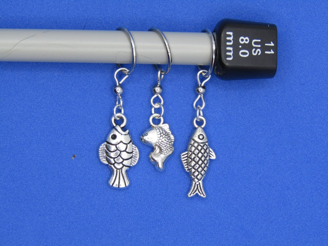 Fish Stitch Markers Set of 3 Fish Themed Progress Keepers for Etsy