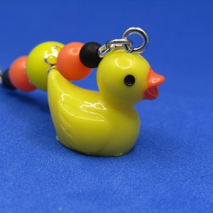 Rubber Ducky Charm or Zipper Pull, Yellow Rubber Duckie Backpack Charm for Kids