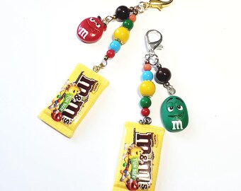 Peanut Chocolate Candy Charm: Fun Food Purse Accessory, Choose Gold or Silver