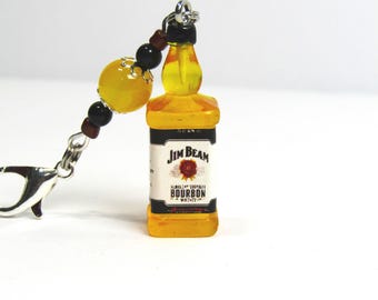 Bourbon Bottle Charm with Beads