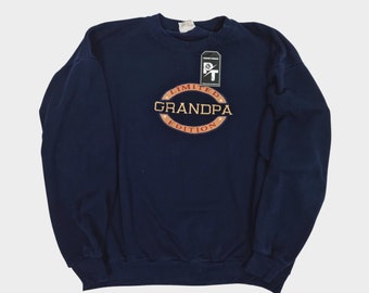 Vintage Grandpa Sweatshirt Blue Size S, Embroidered sweatshirt, crewneck sweatshirt, oversized sweatshirt, mens sweatshirt, womens sweater