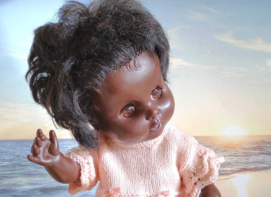 Rare Vintage Black doll marked Chiltern made in England