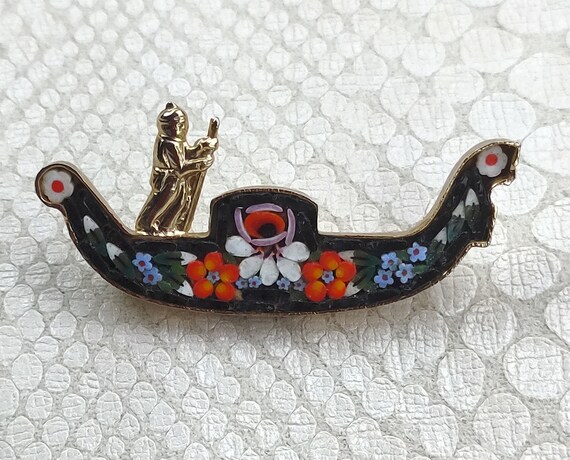 BROCHE ANCIENNE ART Deco Micro céramique Sur Laiton EUR 14,00 - FR