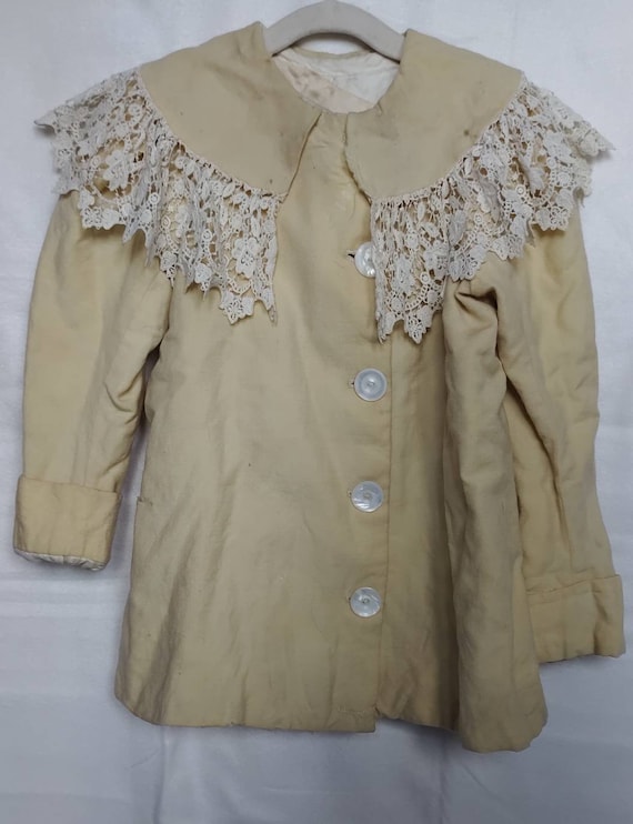 Manteau / Veste Ancienne Pour Poupée – Vêtement Miniature Vintage