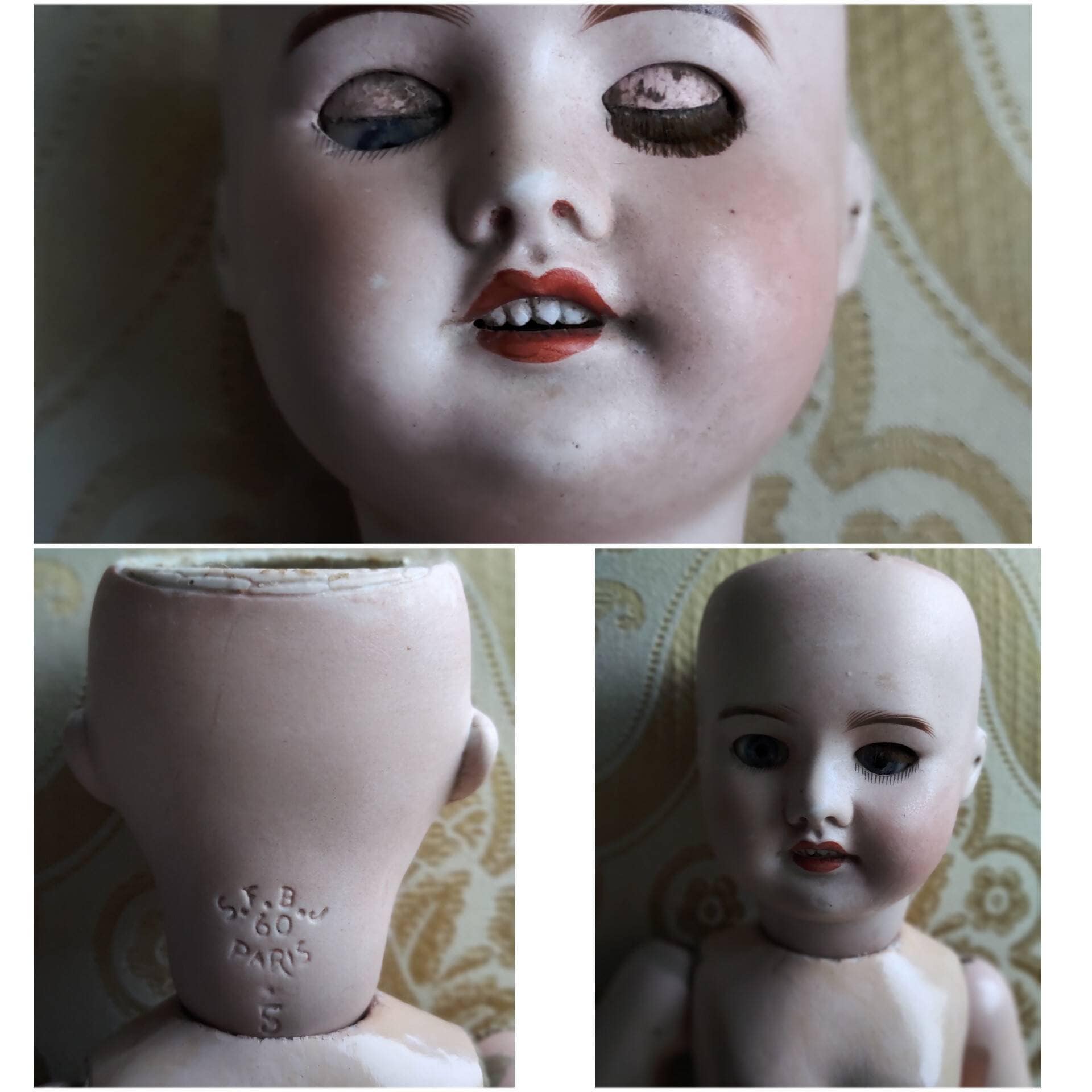 Poupée Ancienne SFBJ 60 Taille 5 (49cm) - Tête Céramique, Corps Composite - France