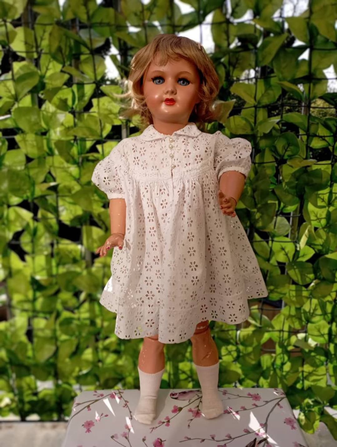 Taille rare : 72 cm (28,8 po.) Poupée vintage française antique, composition Paris 301 Unis France - France