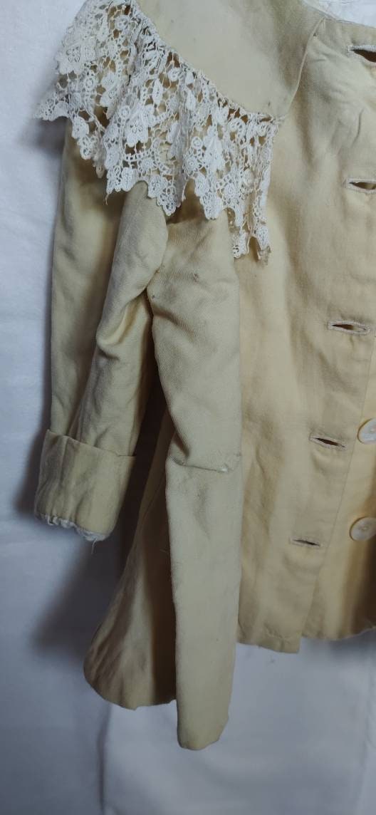 POUPÉE - MANTEAU ancien de grande poupée en tulle brodé EUR 35,00 - FR