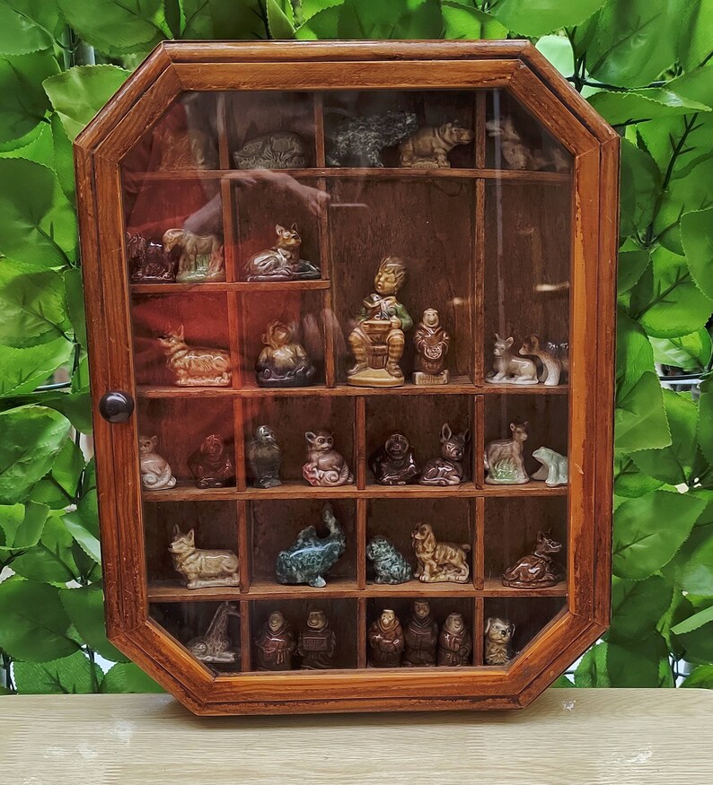 Vintage Glass Display Wall With Wade Collection Etsy