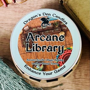 Arcane Library | Soy Candle | Wax Melts | Fantasy | RPG | Gamer | DnD | Geek Gift | Wizard | Book | Magic