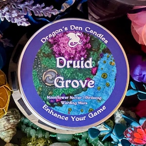 Druid Grove | Soy Candle | Wax Melts | Fantasy | RPG | Gamer | DnD | Geek Gift | Fae | Moonflower | Lavender | Sakura | Fairy | Magic