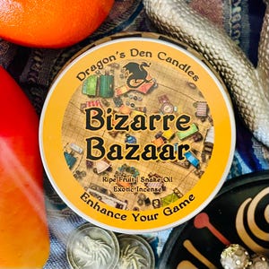 Bizarre Bazaar | Gaming Candle | Soy Candle | Wax Melts | Fantasy | RPG | Gamer | DnD | Geek Gift | Orange | Incense | Clove