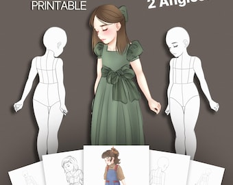 Kids Fashion Croquis Template | Printable Design Figure (PDF/PNG)