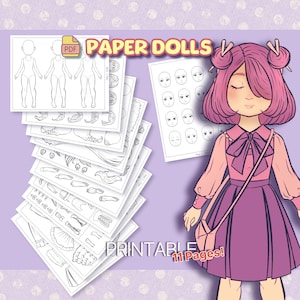 100+ ULTIMATE Printable Paper Dolls to Color | Dress-Up Doll Bundle for Kids | Coloring Pages + Outfits | Instant PDF Download