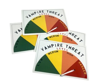 Vampire Threat Level Sign Sticker