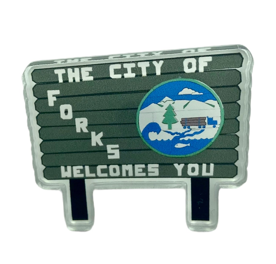 Twilight City of Forks Sign Pin Etsy UK
