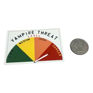 Vampire Threat Level Sign Sticker - Etsy