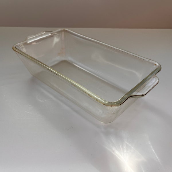 Vintage Pyrex Clear Glass Bread Loaf Pan Bakeware Cookware Baking Dish - #212