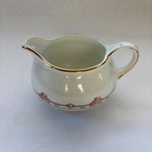 Antique Crown C.P. Co. Company Prato/Jarra de Creme Aberto com Borda Dourada e Floral Estilo Dixie